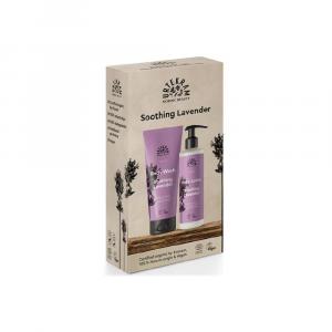 Set de regalo de gel de ducha y loción corporal calmante de lavanda