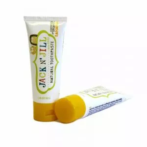 Jack n Jill Pasta de dientes para niños - plátano BIO (50 g) - sin flúor, con extracto de caléndula orgánica