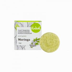 Champú sólido con acondicionador anticaspa de Moringa (25 g): cabello brillante y sin caspa