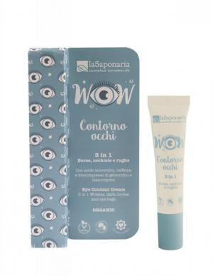 Crema de Contorno de Ojos 3 en 1 BIO (15 ml) - para las arrugas, ojeras y bolsas de los ojos