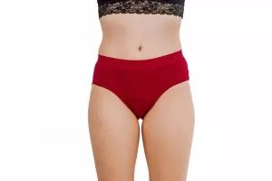 Pinke Welle Bragas Menstruales Bikini Rojo - Mediana - Política de cambio de 100 días y la menstruación ligera (L)