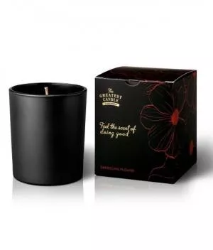 The Greatest Candle in the World Vela perfumada en vidrio negro (170 g) - flor de darjeeling