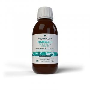 Vegetology Opti-3, Omega-3 EPA y DHA con vitamina D3, líquido 150 ml, sin sabor