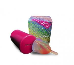 Copa menstrual Rainbow - Grande y blanda - incluye vaso esterilizador