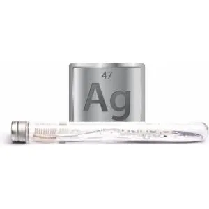 Nano-b Cepillo de dientes con plata translúcida - mediano