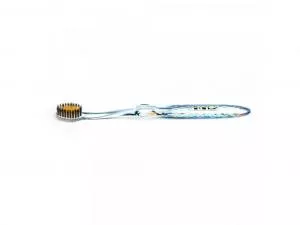 Nano-b Cepillo de dientes con oro y carbón activado azul - mediano