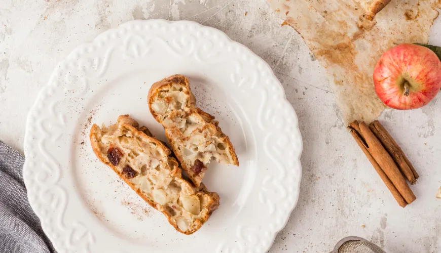 Receta tradicional de strudel saludable de masa de requesón